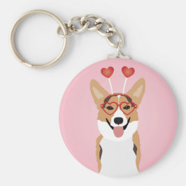 Corgi Dog Valentijnsdag Sleutelhanger