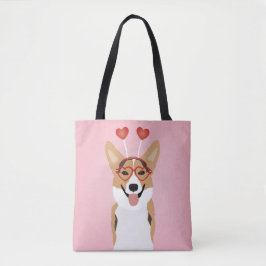 Corgi Dog Valentijnsdag Tote Bag