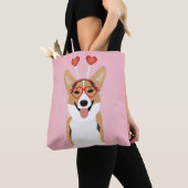 Corgi Dog Valentijnsdag Tote Bag (Dichtbij)