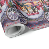 Corgi Dog Valentine's Day  Cadeaupapier (Rol Hoek)