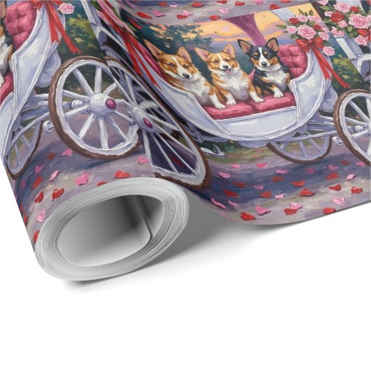 Corgi Dog Valentine's Day  Cadeaupapier (Rol Hoek)