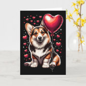 Corgi Dog Valentine's Day Dog Owner Valentine 1 Kaart (Gele Bloem)