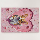 Corgi Dog Valentine's Day Heart Cookie Run Legpuzzel (Horizontaal)