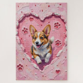 Corgi Dog Valentine's Day Heart Cookie Run Legpuzzel (Verticaal)