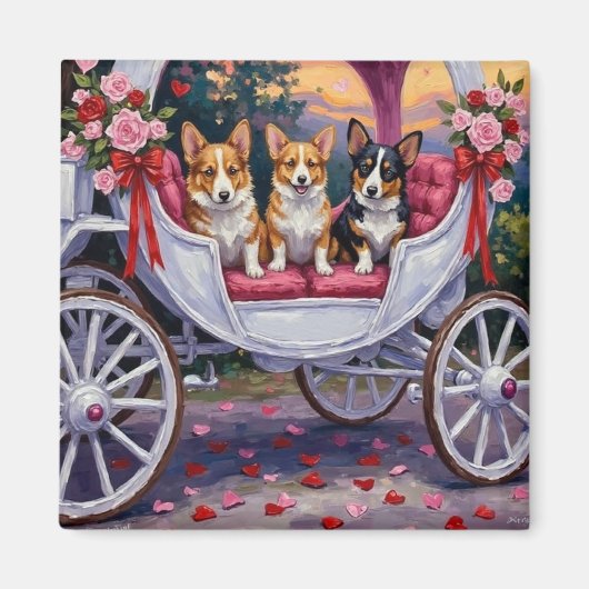Corgi Dog Valentine's Day  Magneet (Voorkant)