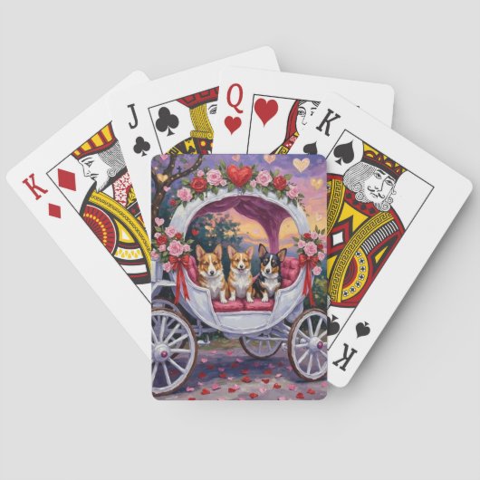 Corgi Dog Valentine's Day Pokerkaarten (Achterkant)
