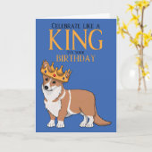 Corgi Dog Verjaardag Kaart King Corgi (Gele Bloem)