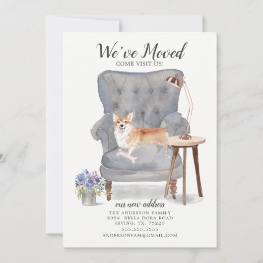 Corgi Dog | Verplaatsingsaankondiging Aankondiging (Voorkant)