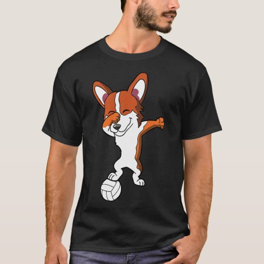 Corgi Dog Volleyball T-shirt (Voorkant)