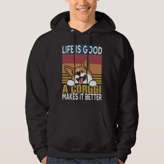 Corgi Dog voor Corgi Mannen Vrouwen Corgi Hoodie (Voorkant)
