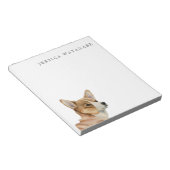 Corgi Dog Waterverf Art | Naam toevoegen Notitieblok (Schuin)
