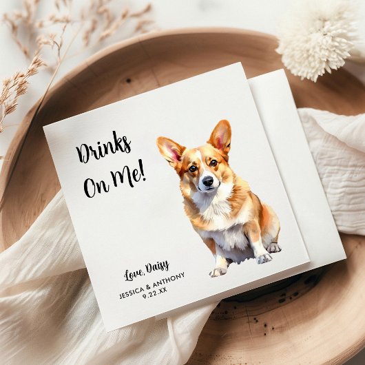 Corgi Dog Wedding Servet