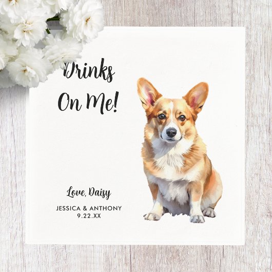 Corgi Dog Wedding Servet