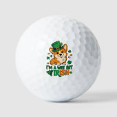 Corgi Dog "Wee Bit Irish" Funny St. Patrick's Day  Golfballen (Voorkant)