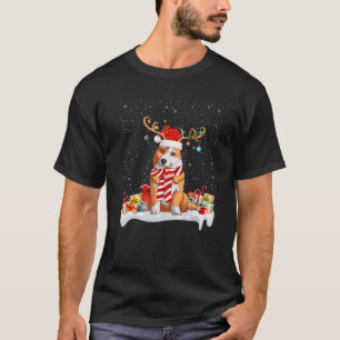 Corgi Dog Xmas Lights Rendier Santa Corgi Kerstmis T-shirt