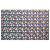 corgi dogs cherry blossom navy stof (Fat Quarter)