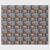 Corgi Dogs Christmas Snow Holiday Cadeaupapier (Vlak)