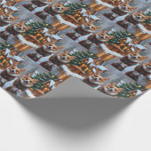 Corgi Dogs Christmas Snow Holiday Cadeaupapier (Hoek)