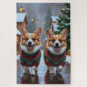 Corgi Dogs Christmas Snow Holiday Legpuzzel (Verticaal)
