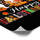 Corgi Dogs Halloween Thanksgiving Christmas Hallot Poster (Hoek)