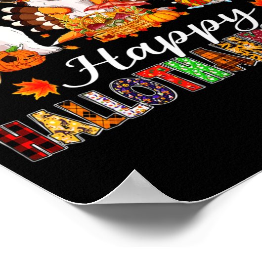 Corgi Dogs Halloween Thanksgiving Christmas Hallot Poster (Hoek)