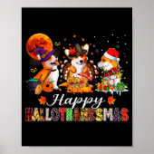 Corgi Dogs Halloween Thanksgiving Christmas Hallot Poster (Voorkant)