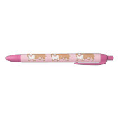 Corgi Dogs Pink Pens Zwarte Inkt Pen (Bodem)