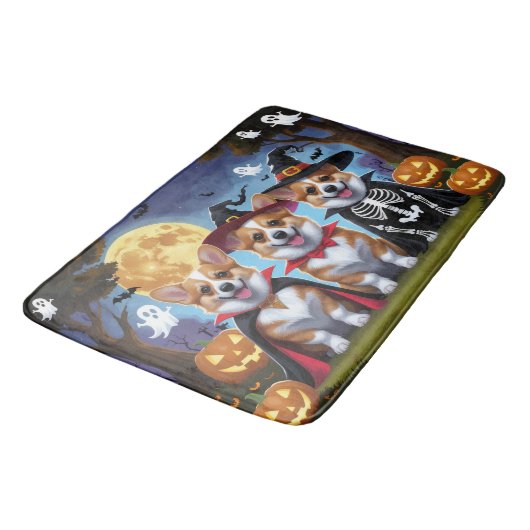 Corgi Dogs Pumpkin Halloween Grappig Badmat (Gekanteld)