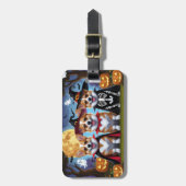 Corgi Dogs Pumpkin Halloween Grappig Bagagelabel (Voorkant verticaal)