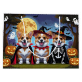 Corgi Dogs Pumpkin Halloween Grappig Groot Cadeauzakje (Achterkant)