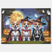 Corgi Dogs Pumpkin Halloween Grappig Magneet (Voorkant)