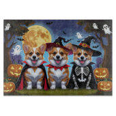 Corgi Dogs Pumpkin Halloween Grappig Snijplank (Voorkant)