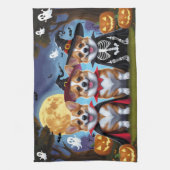 Corgi Dogs Pumpkin Halloween Grappig Theedoek (Verticaal)