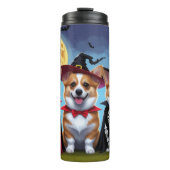Corgi Dogs Pumpkin Halloween Grappig Thermosbeker (Voorkant)
