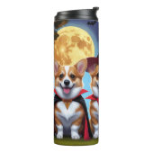 Corgi Dogs Pumpkin Halloween Grappig Thermosbeker (Gedraaid links)