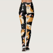 Corgi Dogs, Schattigee naadloze achtergrond. Leggings (Achterkant)