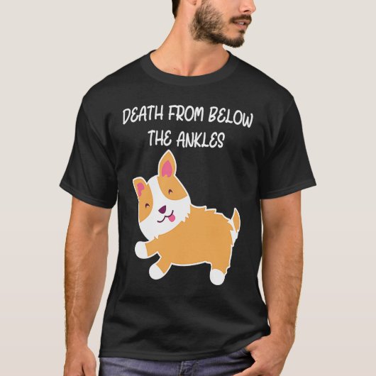 Corgi Dood van onder de enkels Hond T-shirt (Voorkant)