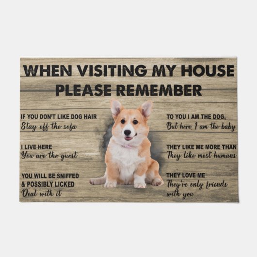 Corgi Doormat, Cute dog doormat, Welsh Corgi mat (Voorkant)