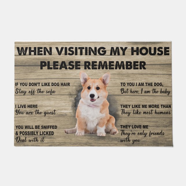 Corgi Doormat, Cute dog doormat, Welsh Corgi mat (Voorkant)