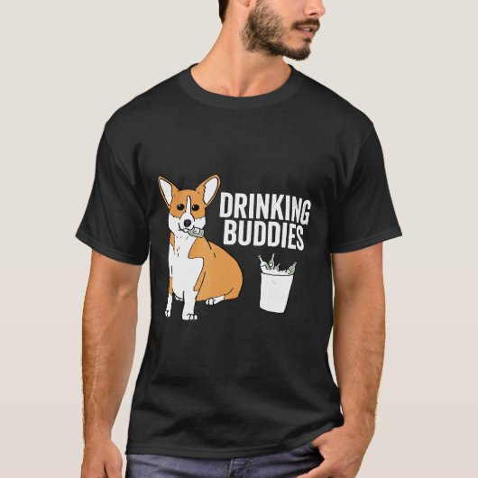 Corgi Drankmaatjes Hond T-shirt (Voorkant)