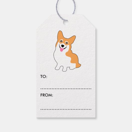 Corgi Drawing Cadeaulabel (Achterkant)