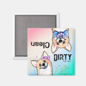 Corgi duo Clean Dirty Vaatwasser Magneet (Voorkant / Achterkant)