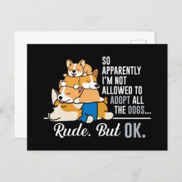 Corgi dus blijkbaar mag ik geen honden adopteren briefkaart