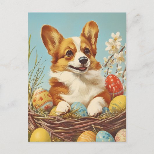 Corgi  Easter Briefkaart (Voorkant)