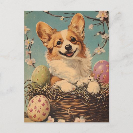 Corgi  Easter Briefkaart (Voorkant)