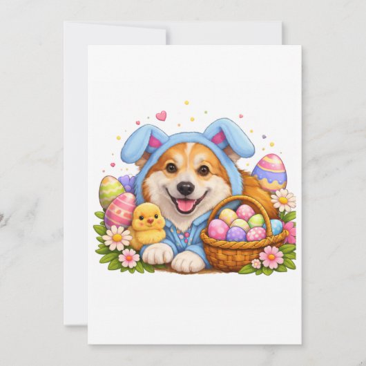 Corgi Easter Card Feestdagenkaart (Voorkant)