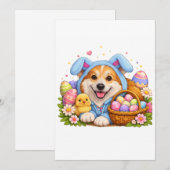 Corgi Easter Card Feestdagenkaart (Voorkant / Achterkant)