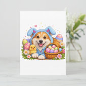 Corgi Easter Card Feestdagenkaart (Staand voorkant)
