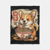 Corgi Eating Ramen Fleece Deken (Voorkant)