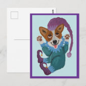 Corgi elf briefkaart (Voorkant / Achterkant)